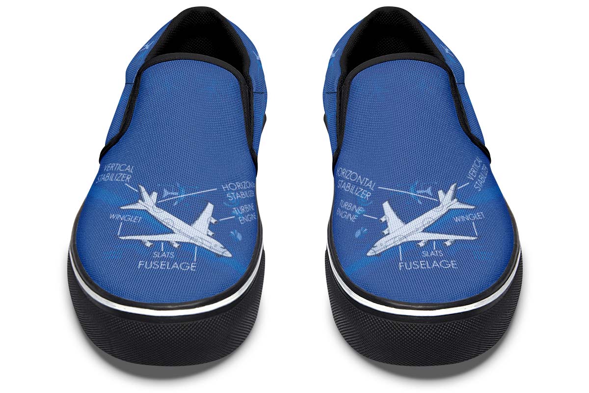 Airplane Diagram Slip-On Shoes