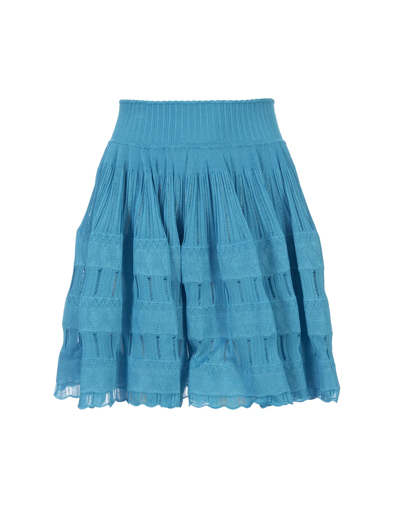 ALAIA Blue Shiny Crinoline Mini Skirt