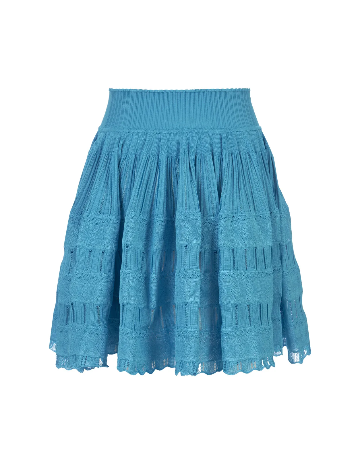 ALAIA Blue Shiny Crinoline Mini Skirt