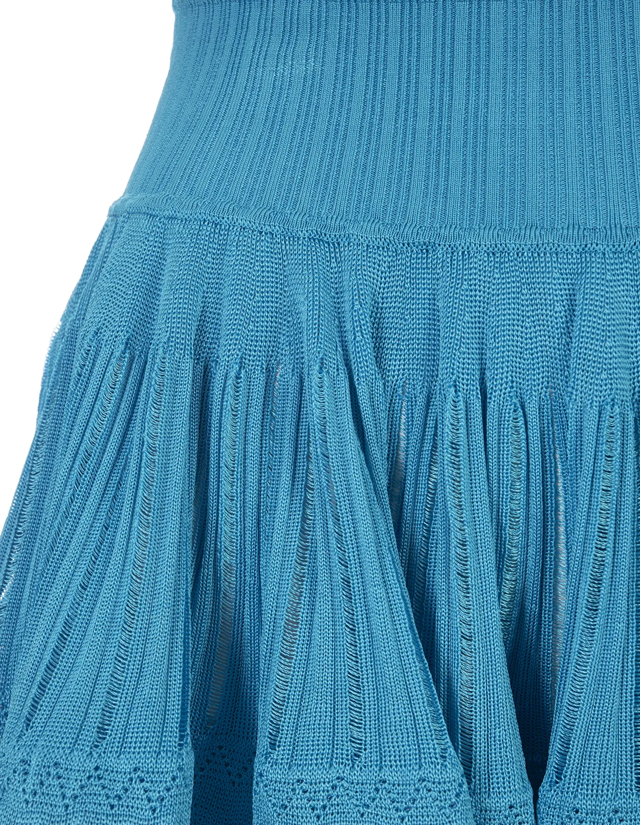 ALAIA Blue Shiny Crinoline Mini Skirt