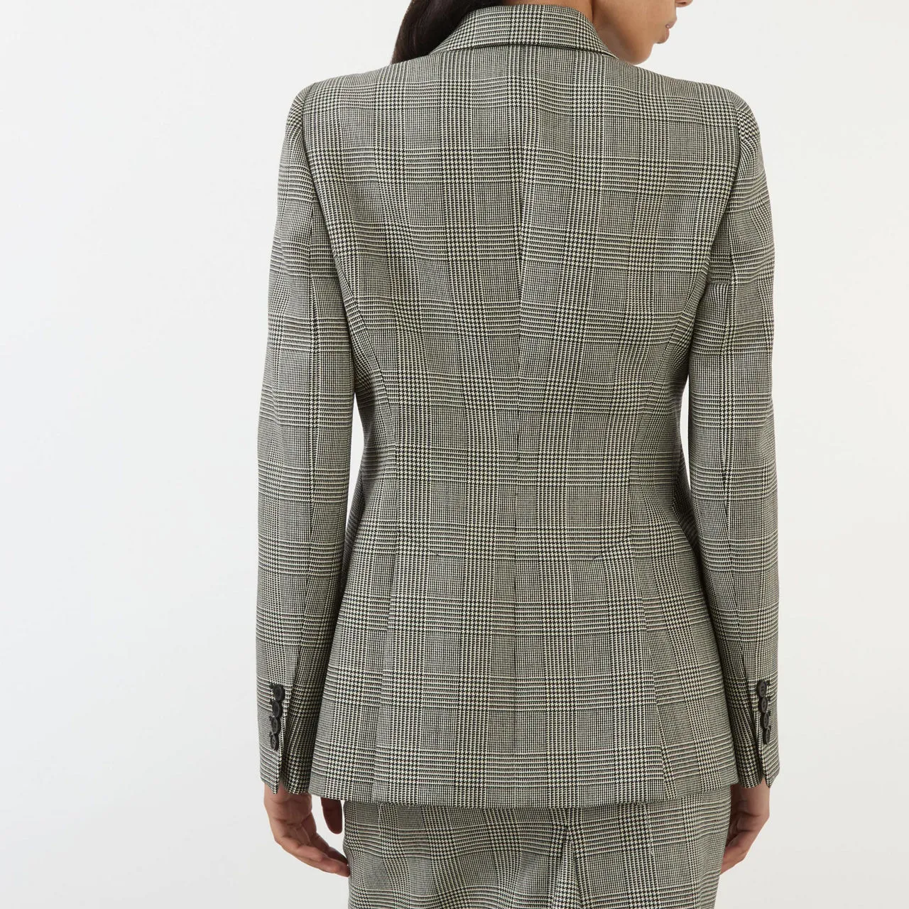 ALEXANDER MCQUEEN Single-Breasted Check Blazer - BlackIvory 1080