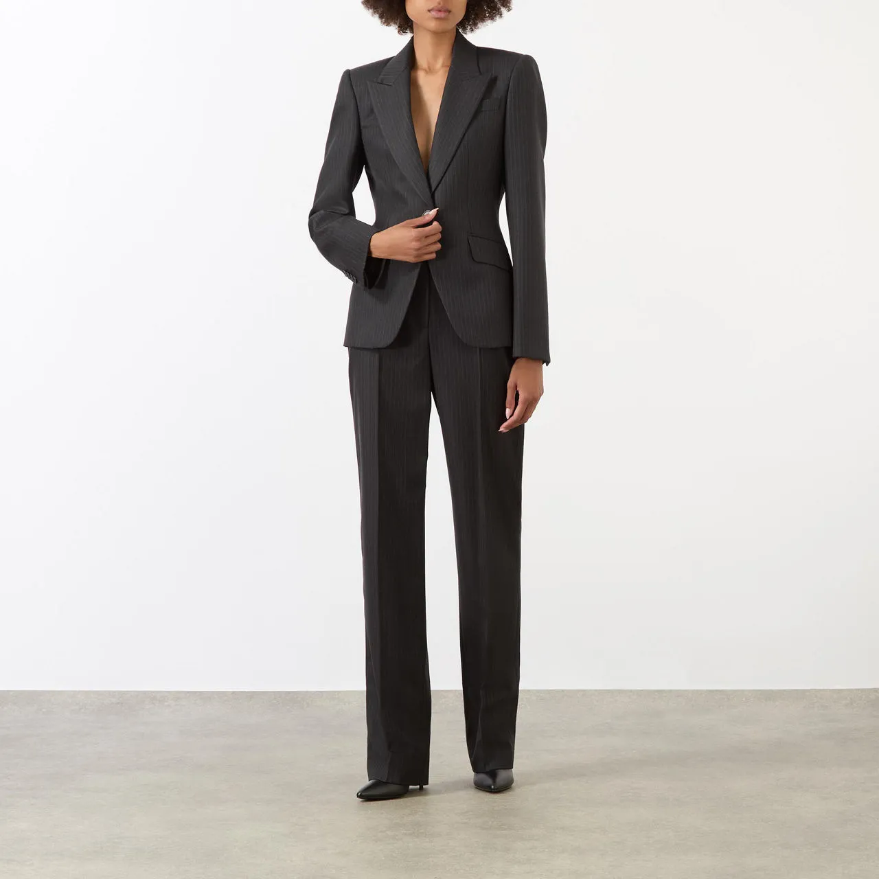 ALEXANDER MCQUEEN Single-Breasted Pinstripe Blazer - Grey