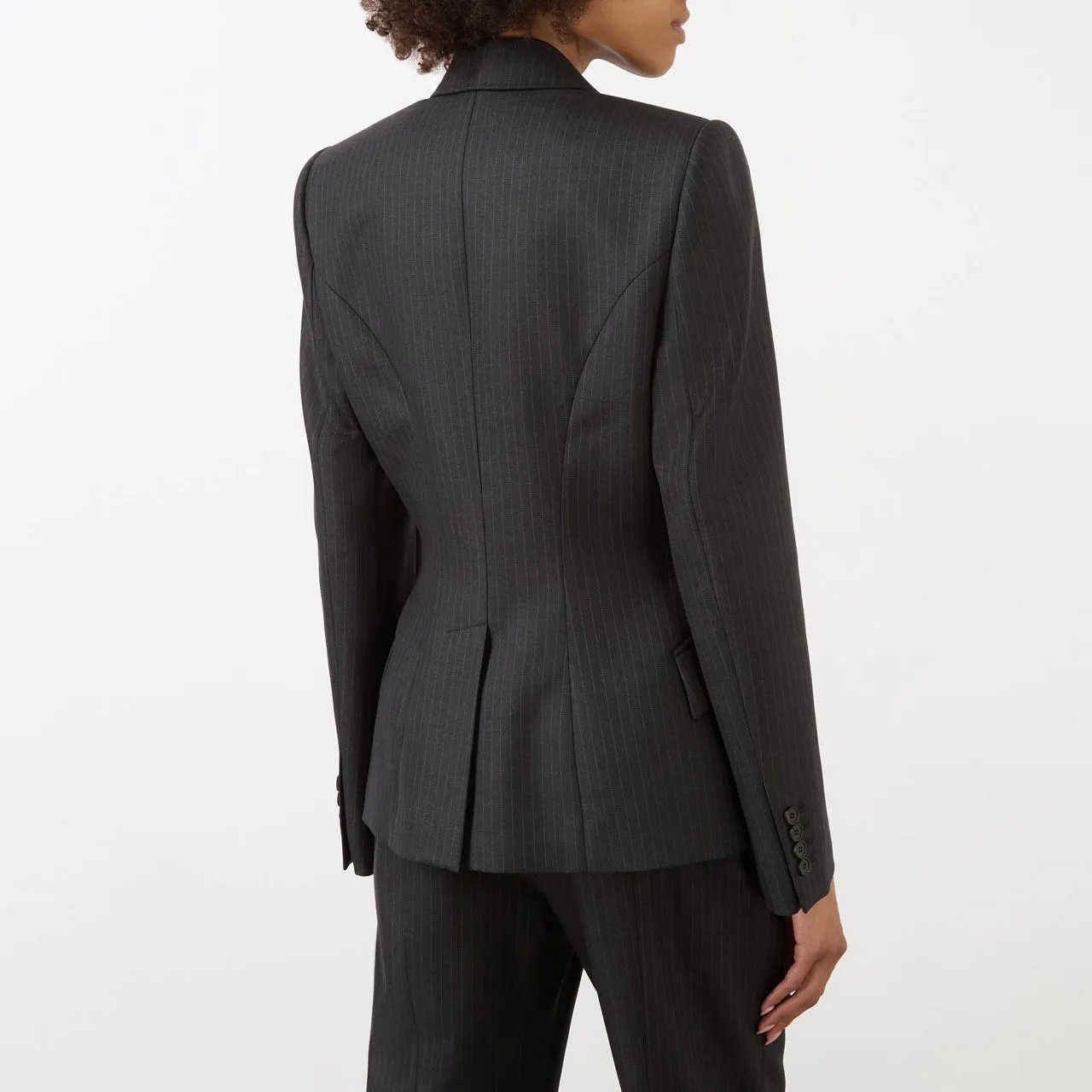 ALEXANDER MCQUEEN Single-Breasted Pinstripe Blazer - Grey