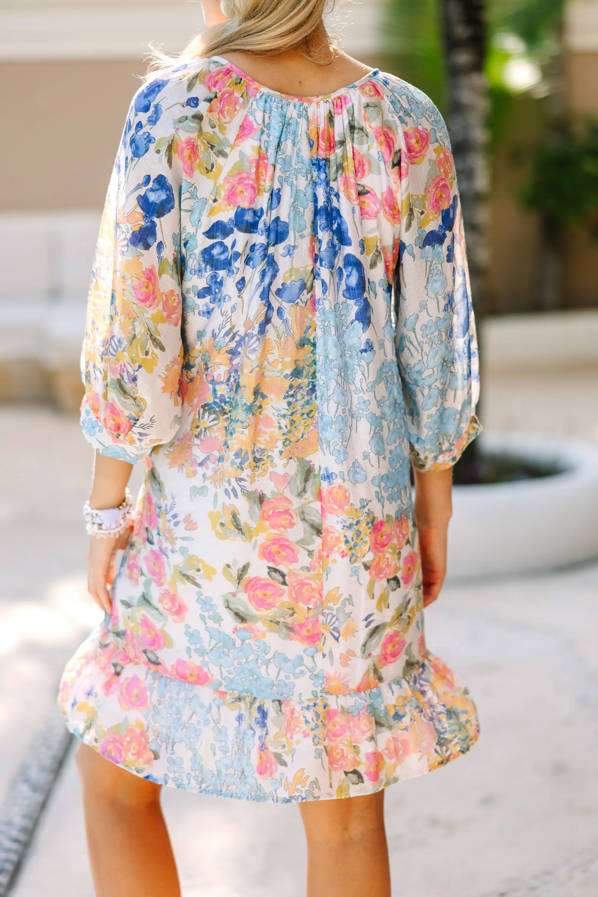 Always With You Blue Floral Dress