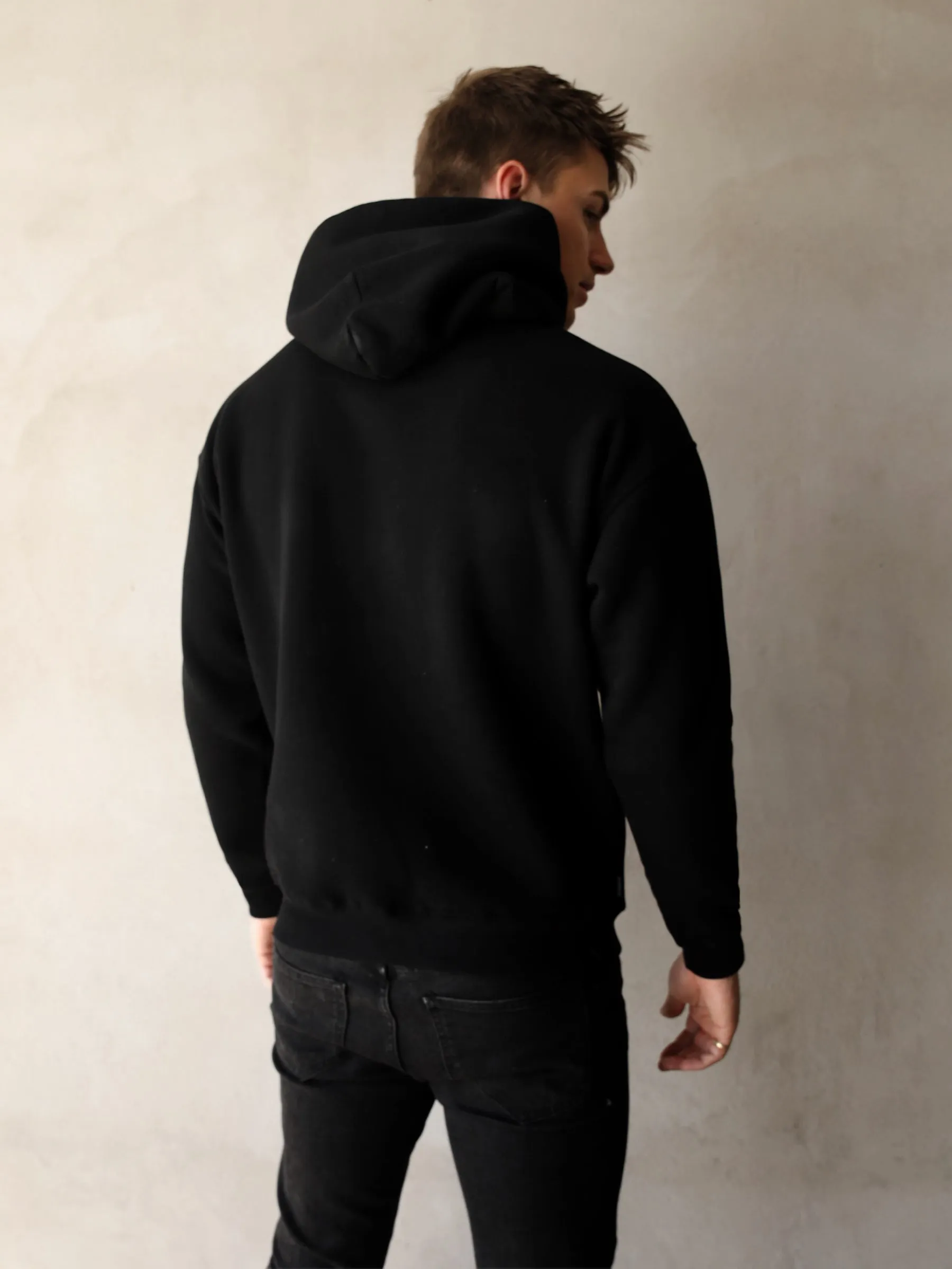 Anchor Relaxed Hoodie - Black