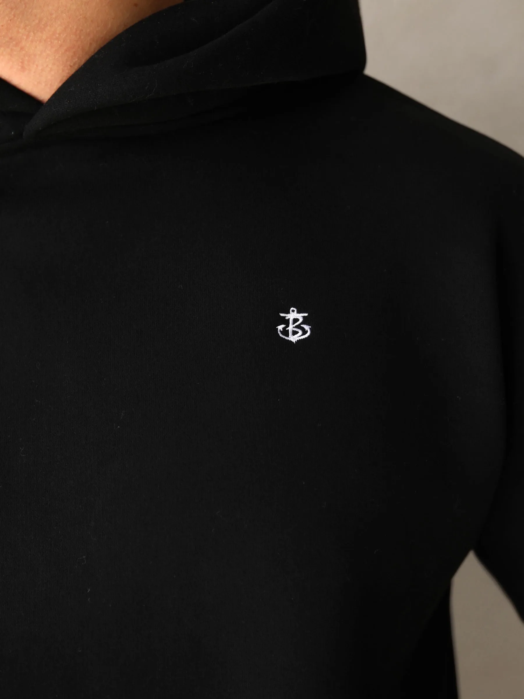 Anchor Relaxed Hoodie - Black