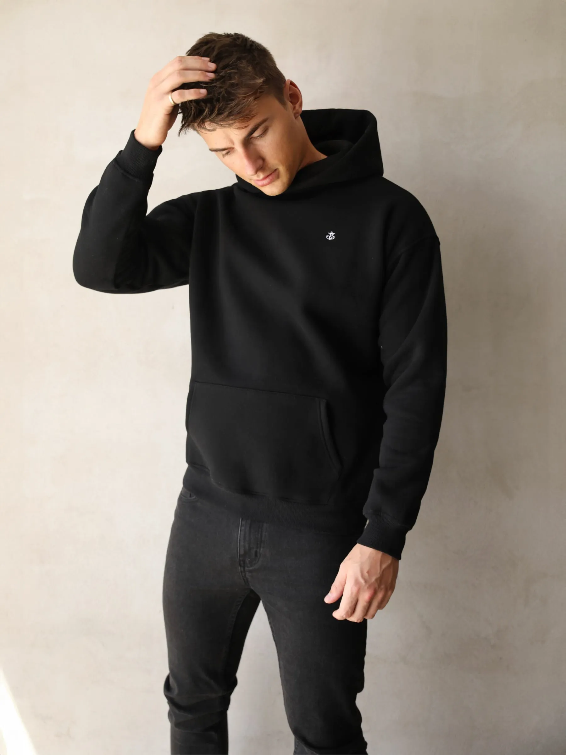 Anchor Relaxed Hoodie - Black