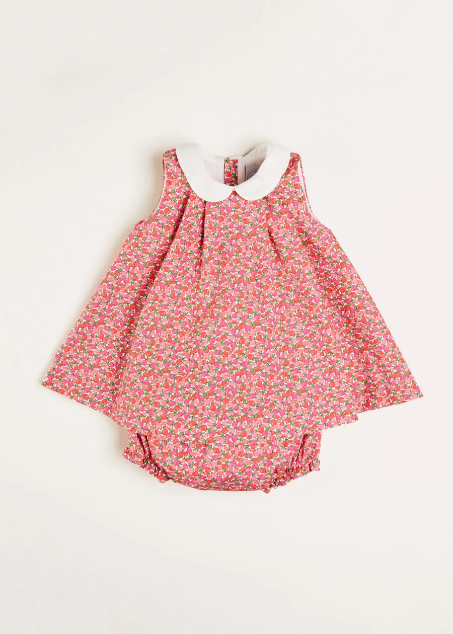 Annie Floral Print Sleeveless Dress With Bloomers in Coral (3mths-3yrs)