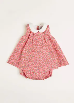 Annie Floral Print Sleeveless Dress With Bloomers in Coral (3mths-3yrs)