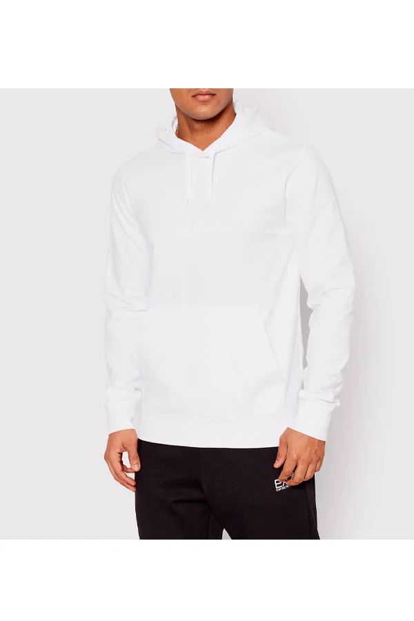 Armani EA7 Regular Hoodie Big Logo White