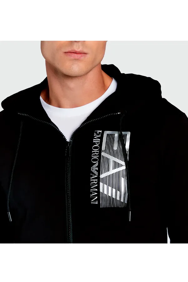 Armani EA7 Zip Hoodie Graphic Black