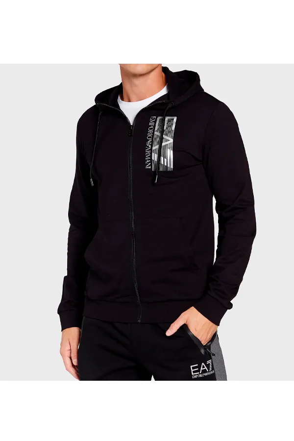 Armani EA7 Zip Hoodie Graphic Black