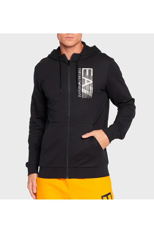 Armani EA7 Zip Hoodie Graphic Marine