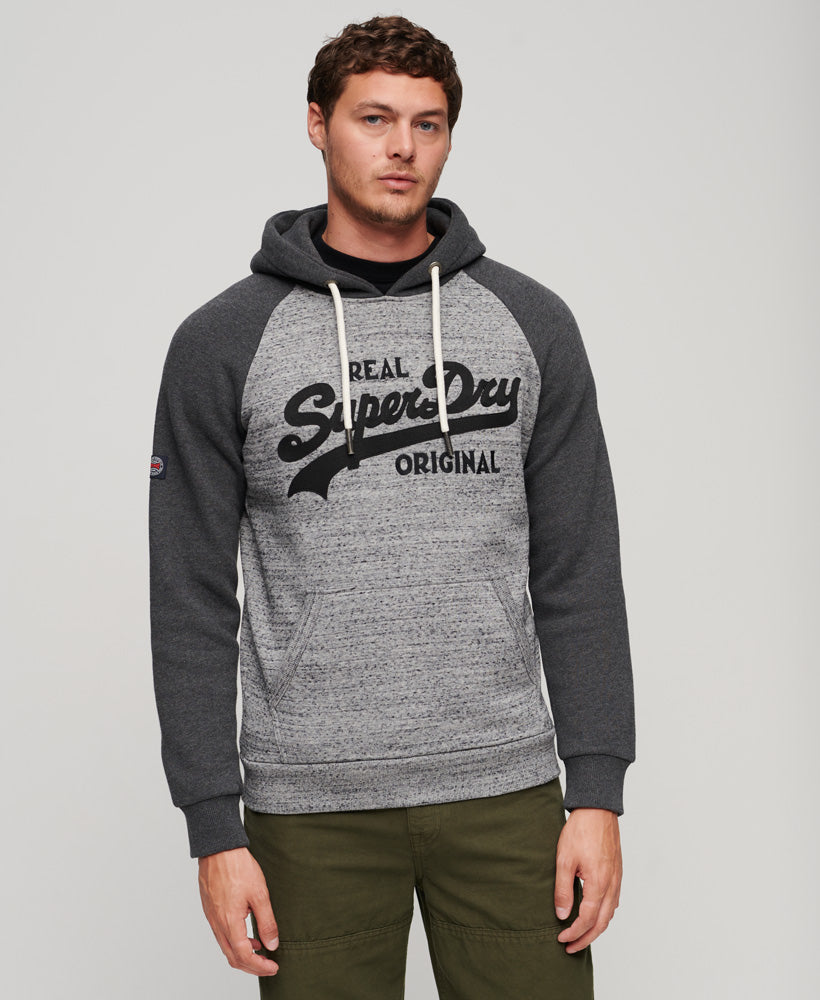 Athletic Vintage Logo Raglan Hoodie | Flint Gry Grit/Chrcoal Heather