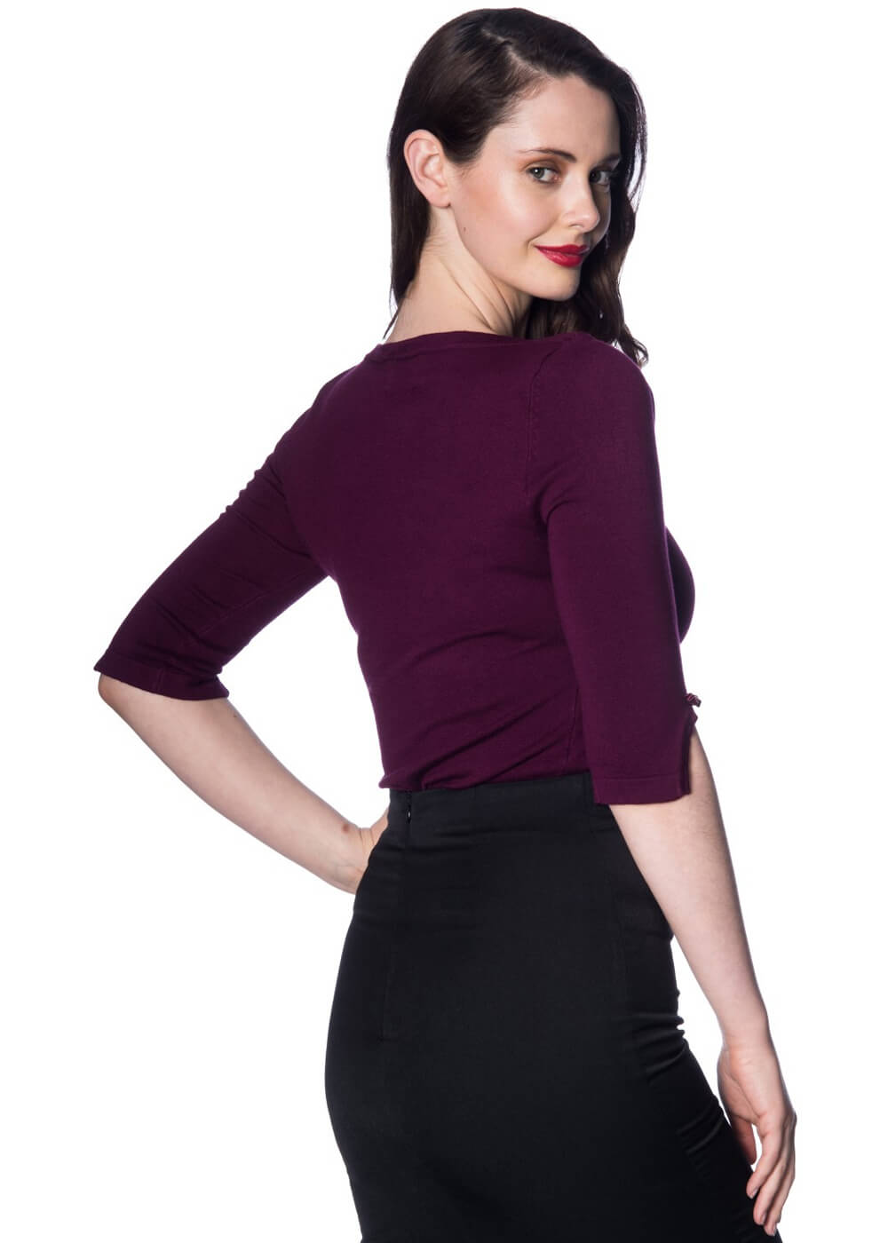 Banned Addicted 50's Jumper Aubergine