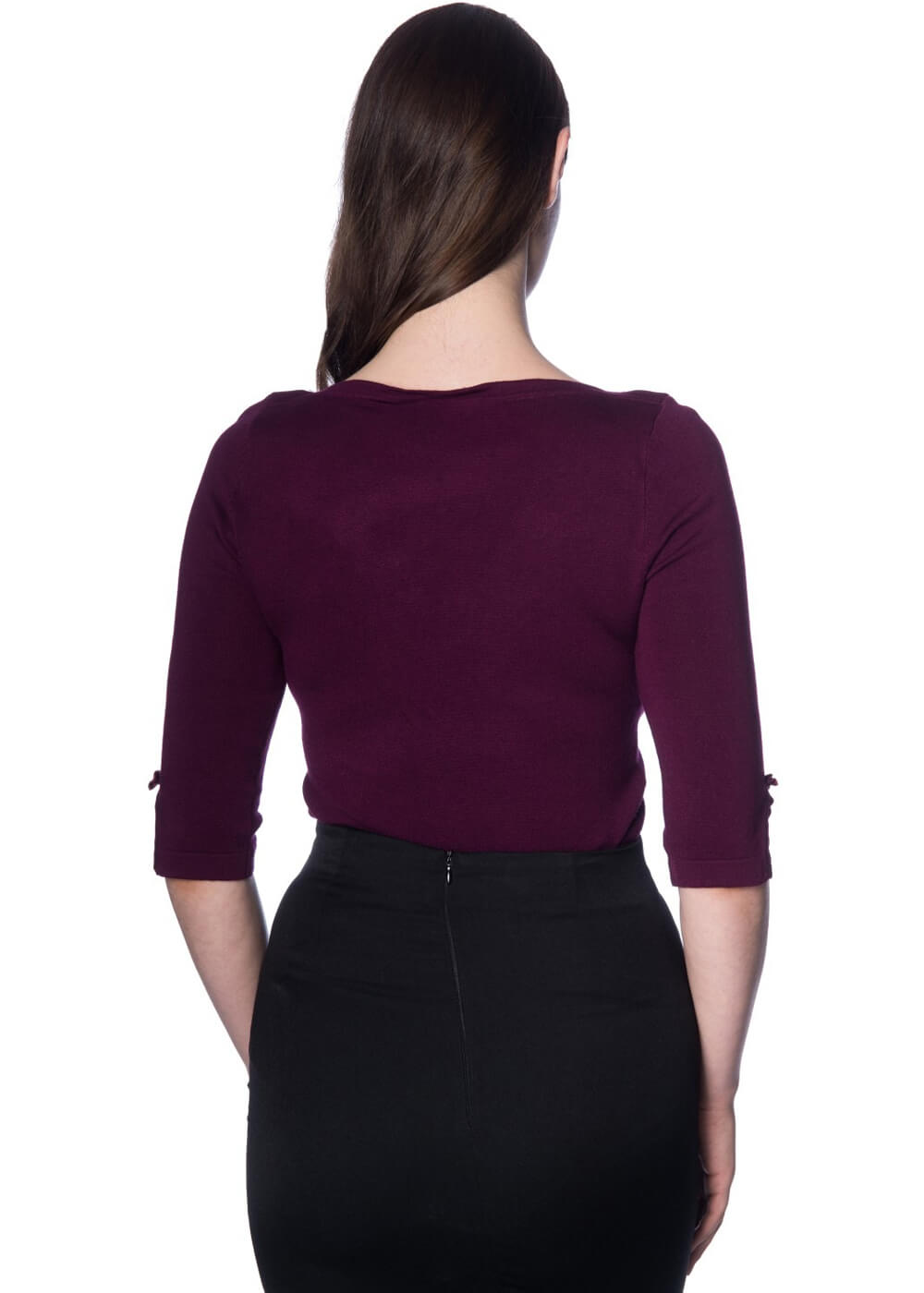 Banned Addicted 50's Jumper Aubergine