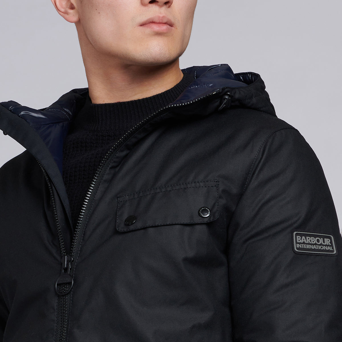 Barbour Intl - Vision Wax Jacket in Black