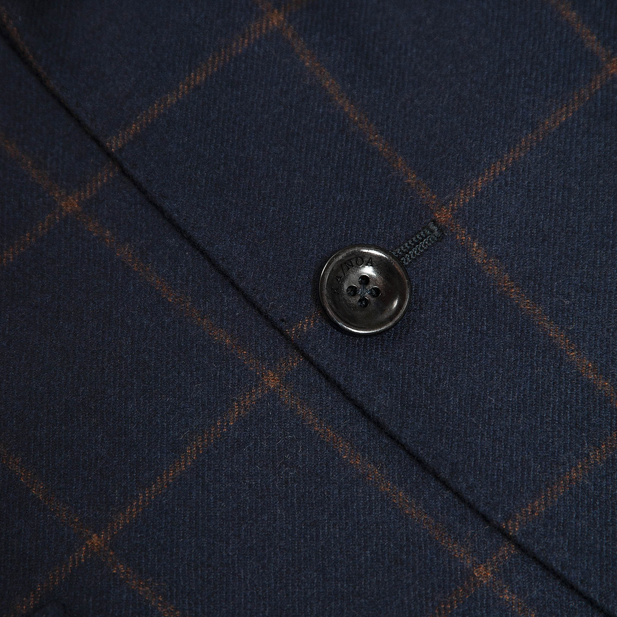 Benoit blazer flannel check 100% cashmere (Blue and Brown)