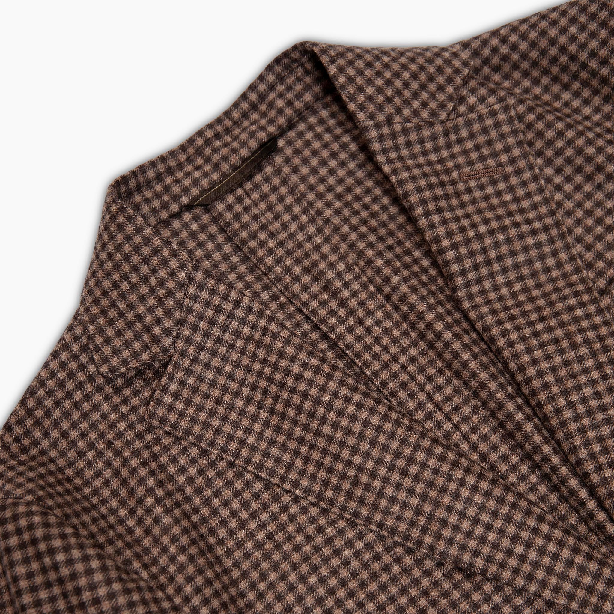 Benoit blazer flannel check 100% cashmere (Crete and Brown)