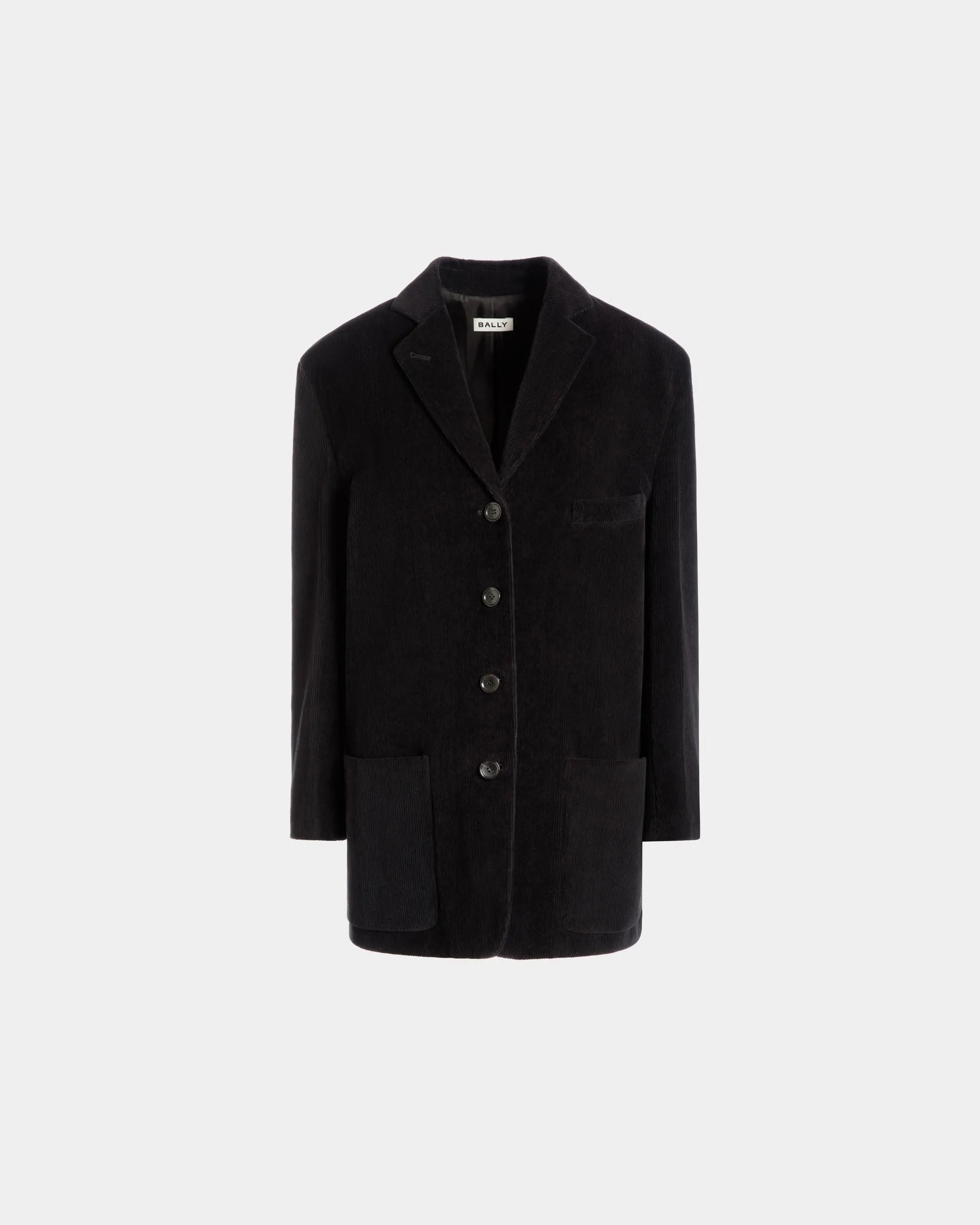 Blazer In Black Cotton Corduroy 