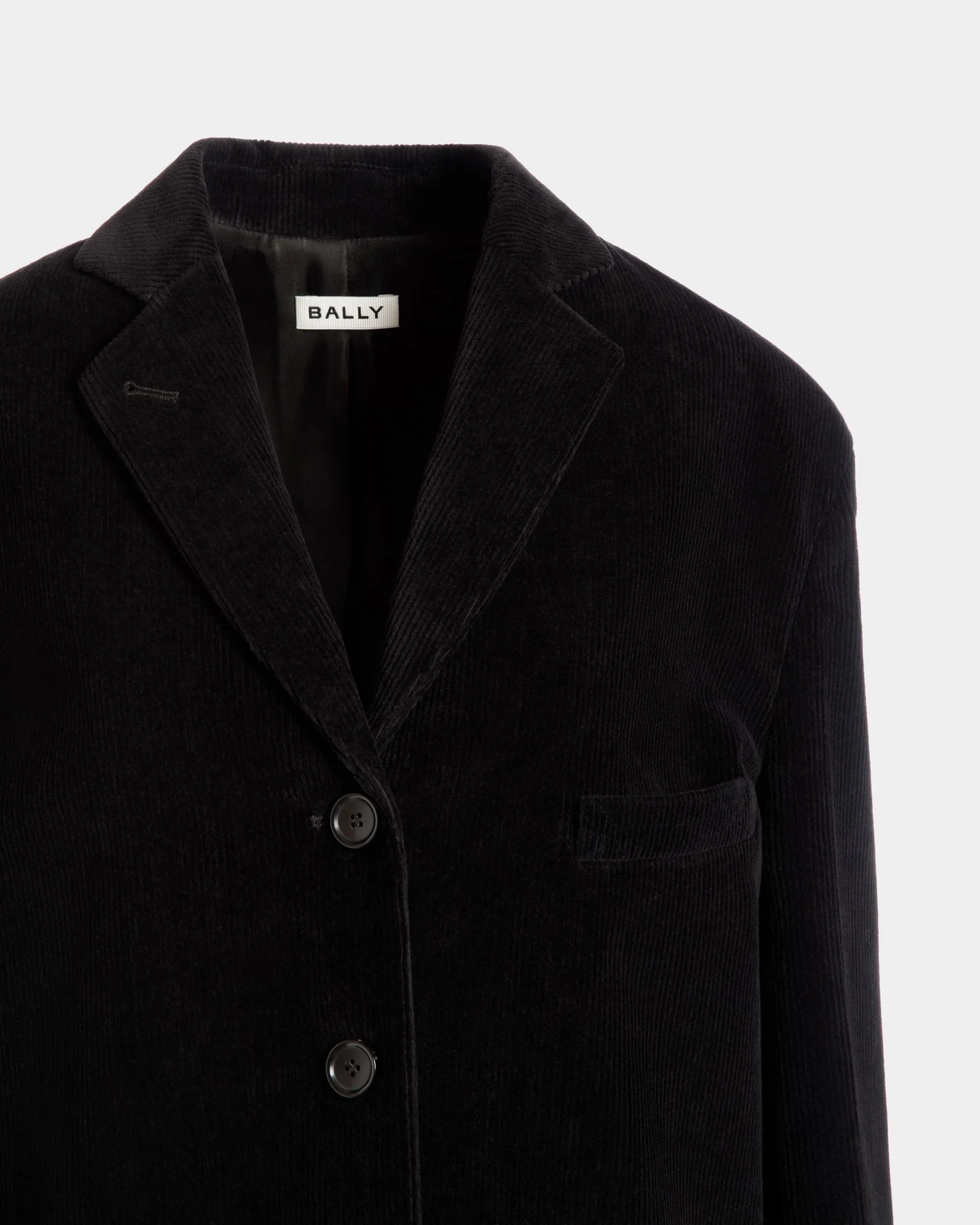 Blazer In Black Cotton Corduroy 