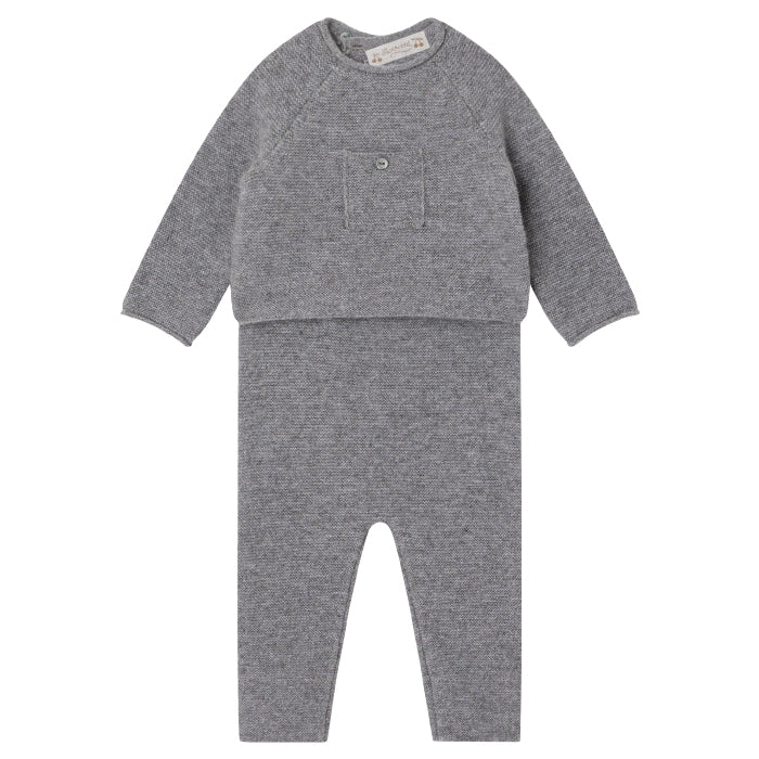 Bonpoint Baby Den Two Piece Set Blue Grey