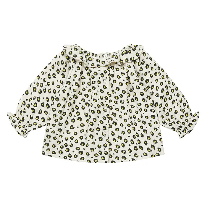 Bonton Baby Solane Blouse Beige Leopard Print