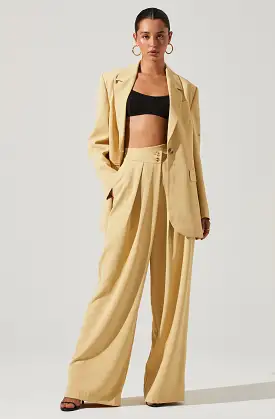 Boyfriend Criss Cross Pleated Wide Leg Pants