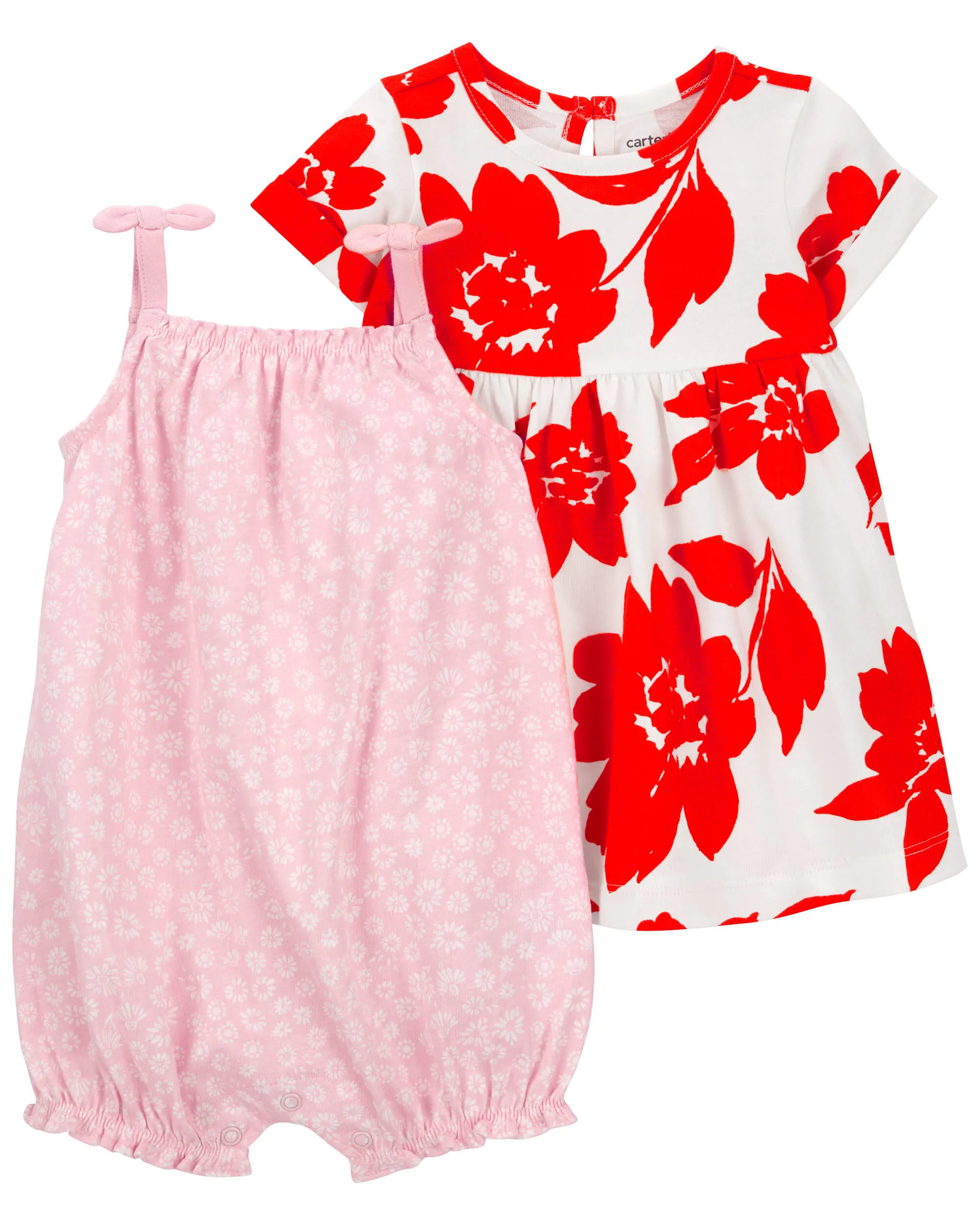 Carters Oshkosh Baby 3-Piece Floral Dress & Romper Set