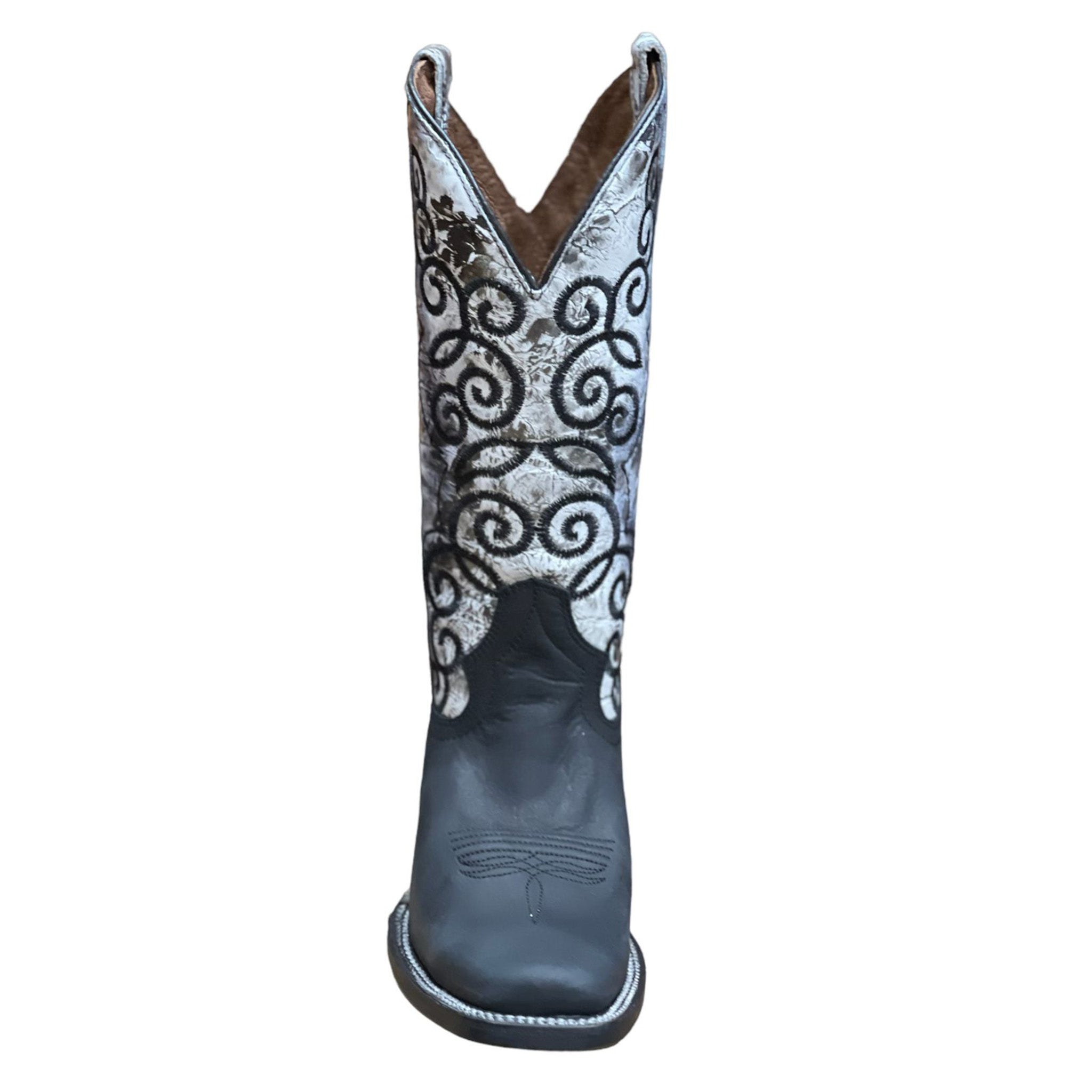 Circle G Women's Black/White Embroidered Boots