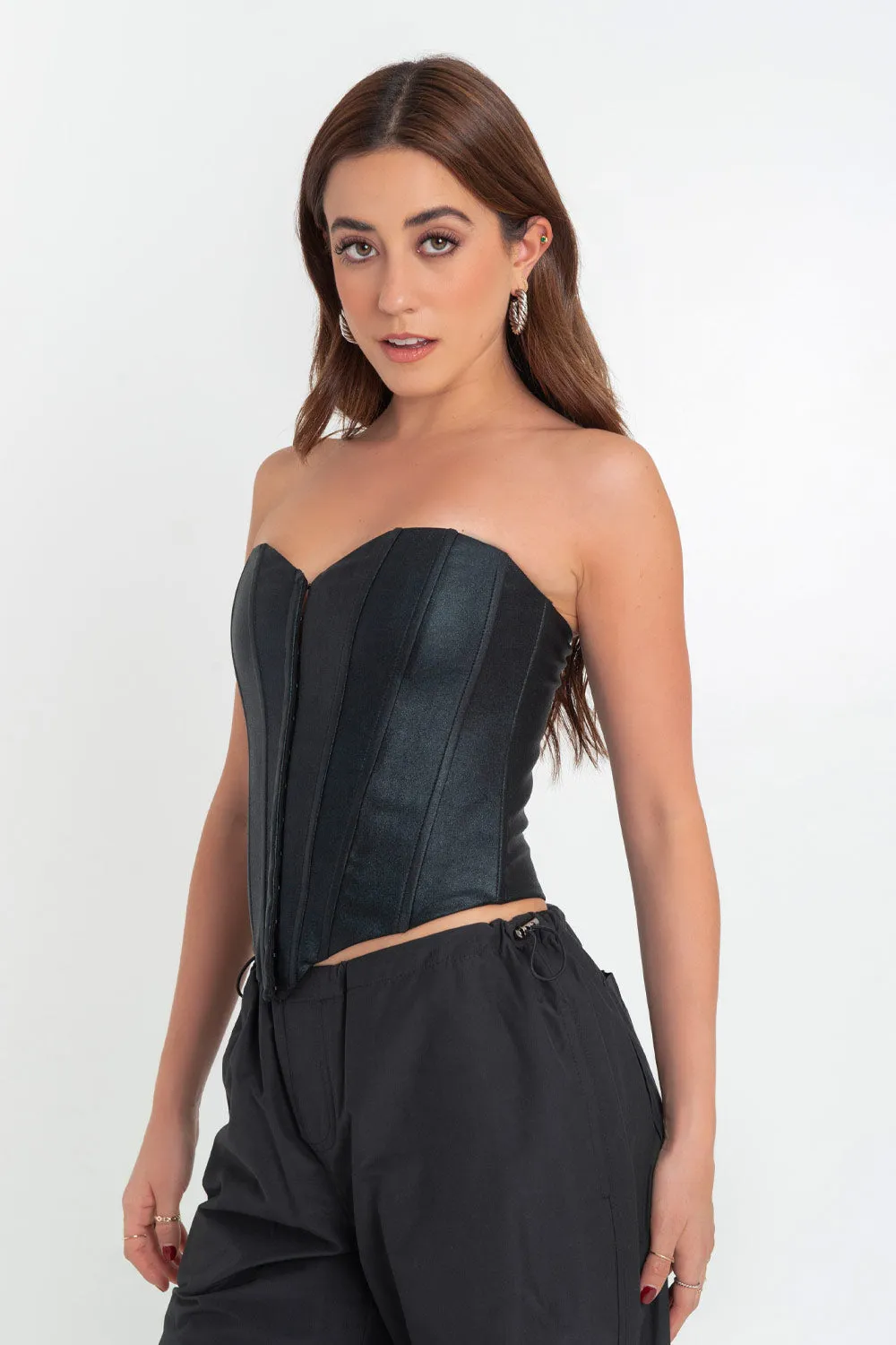 Corset de efecto piel escote corazón