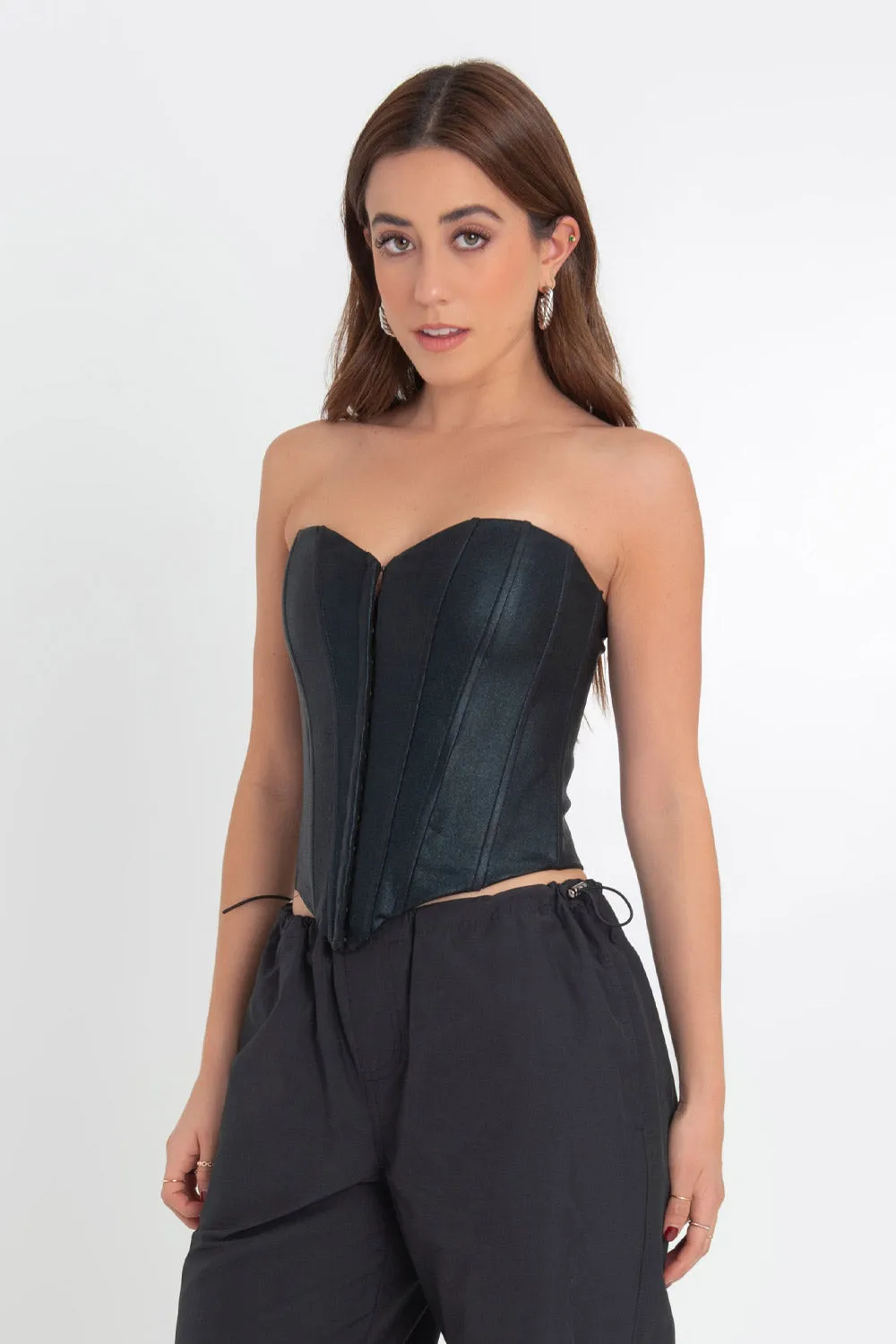 Corset de efecto piel escote corazón