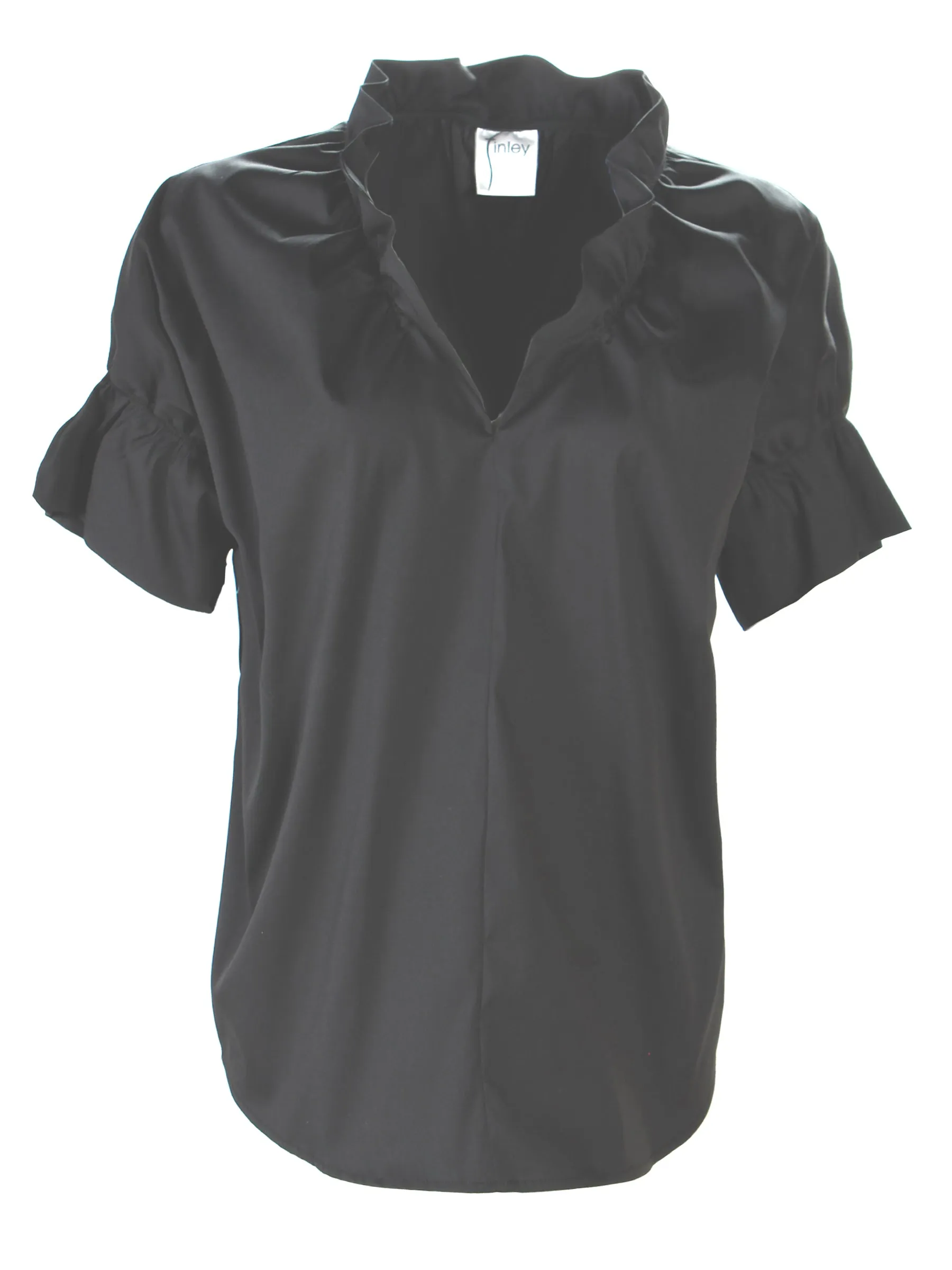 Crosby Shirt Black Silky Poplin