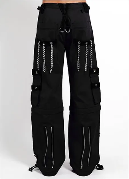 Dark cuff pants - BLACK