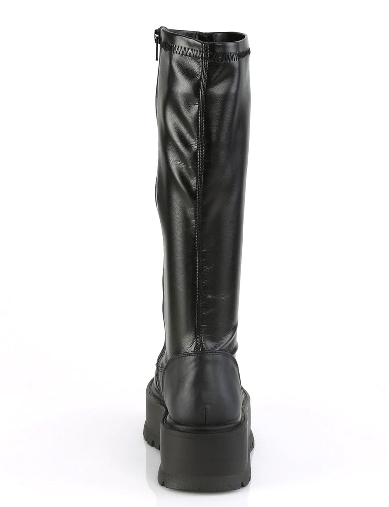 DEMONIA SLACKER-200 BOOTS - BLACK VEGAN LEATHER