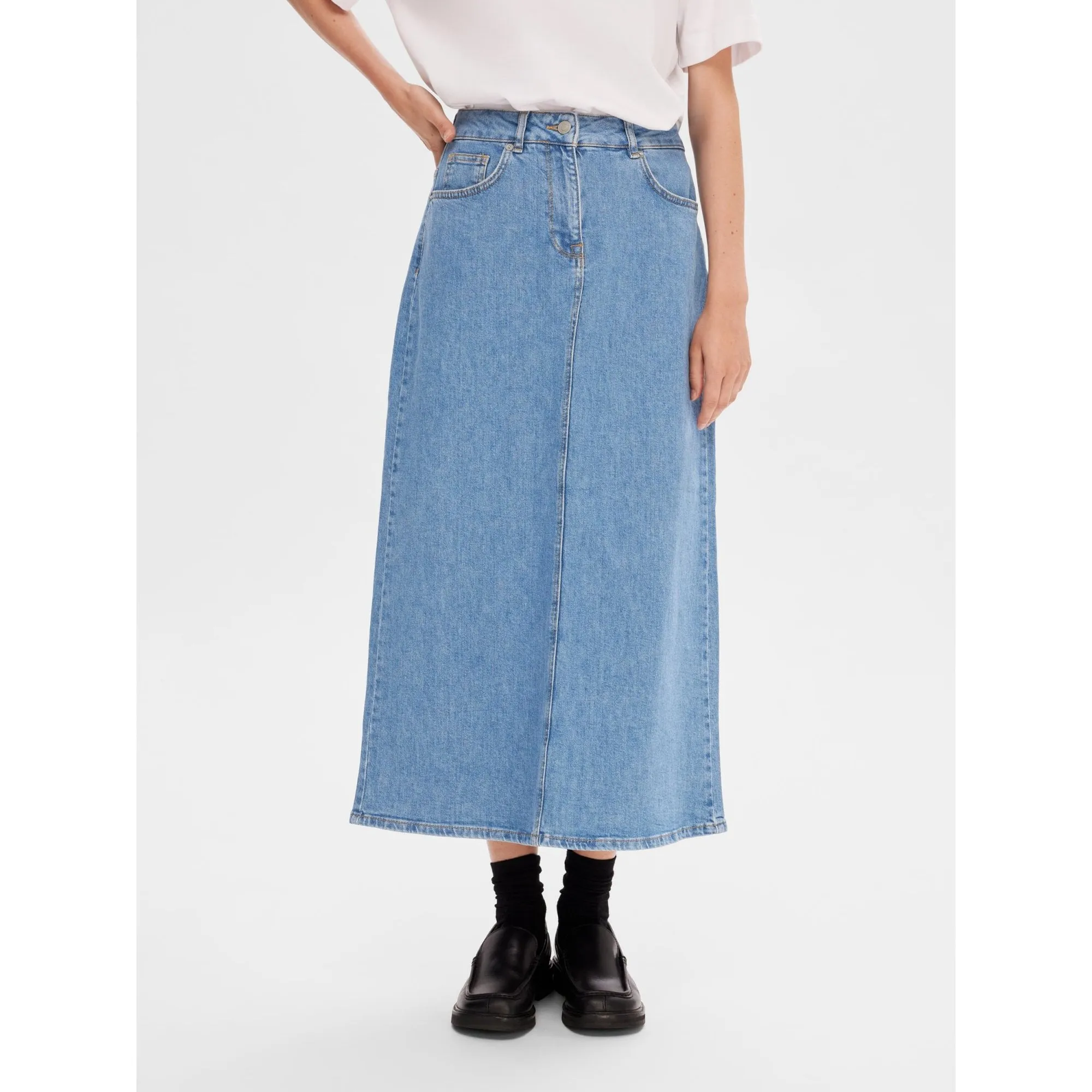 Denim Midi Skirt