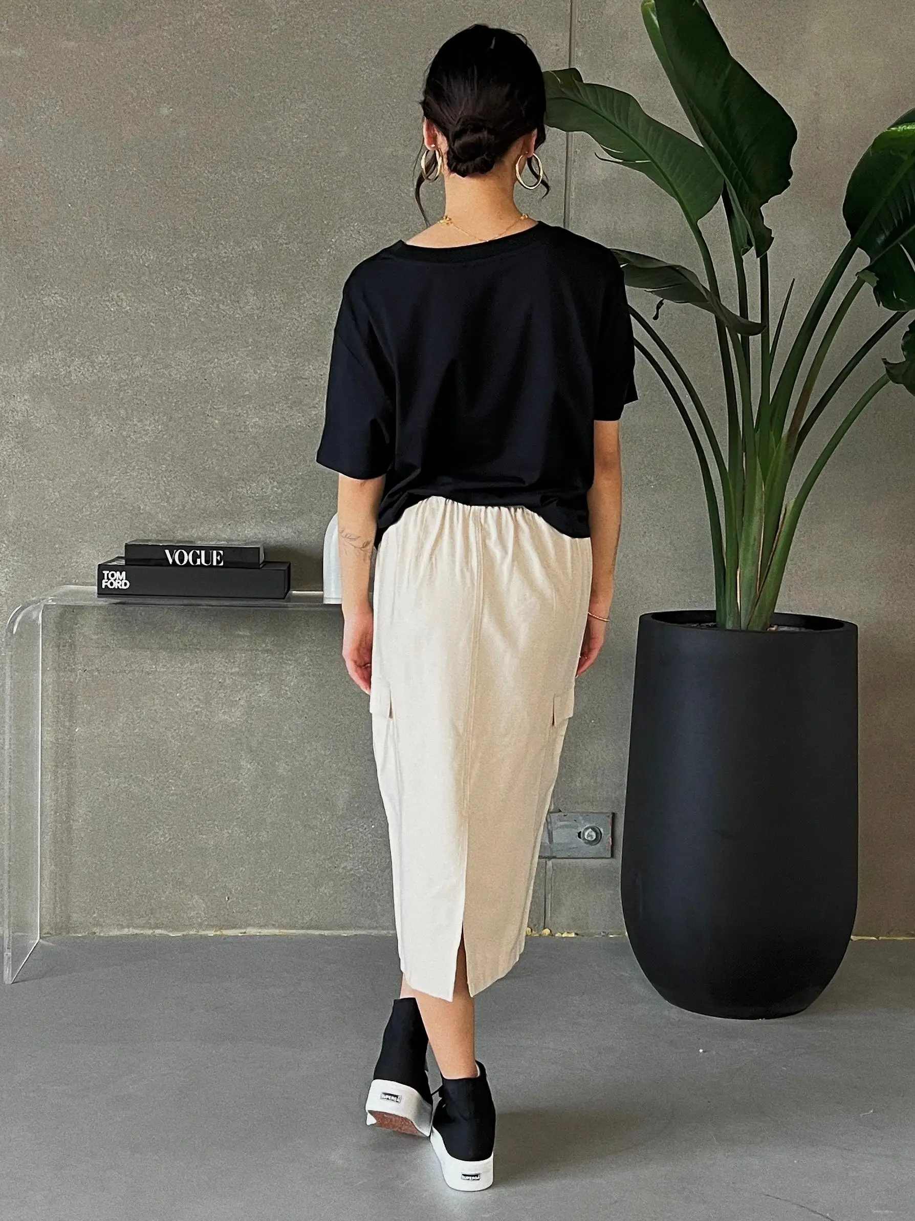 DEX Parachute Cargo Midi Skirt