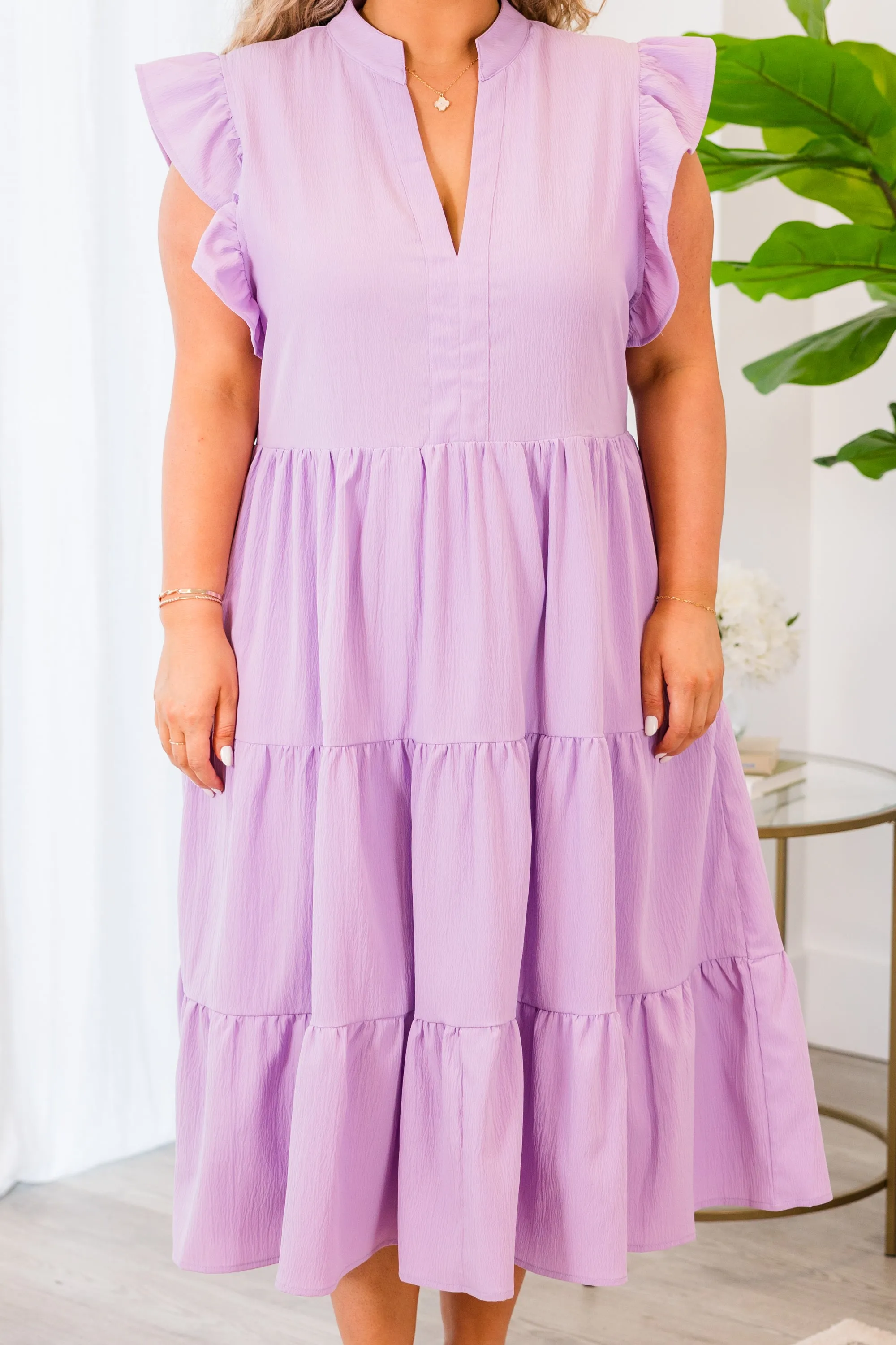 Don't Leave So Soon Midi Dress, Lavender