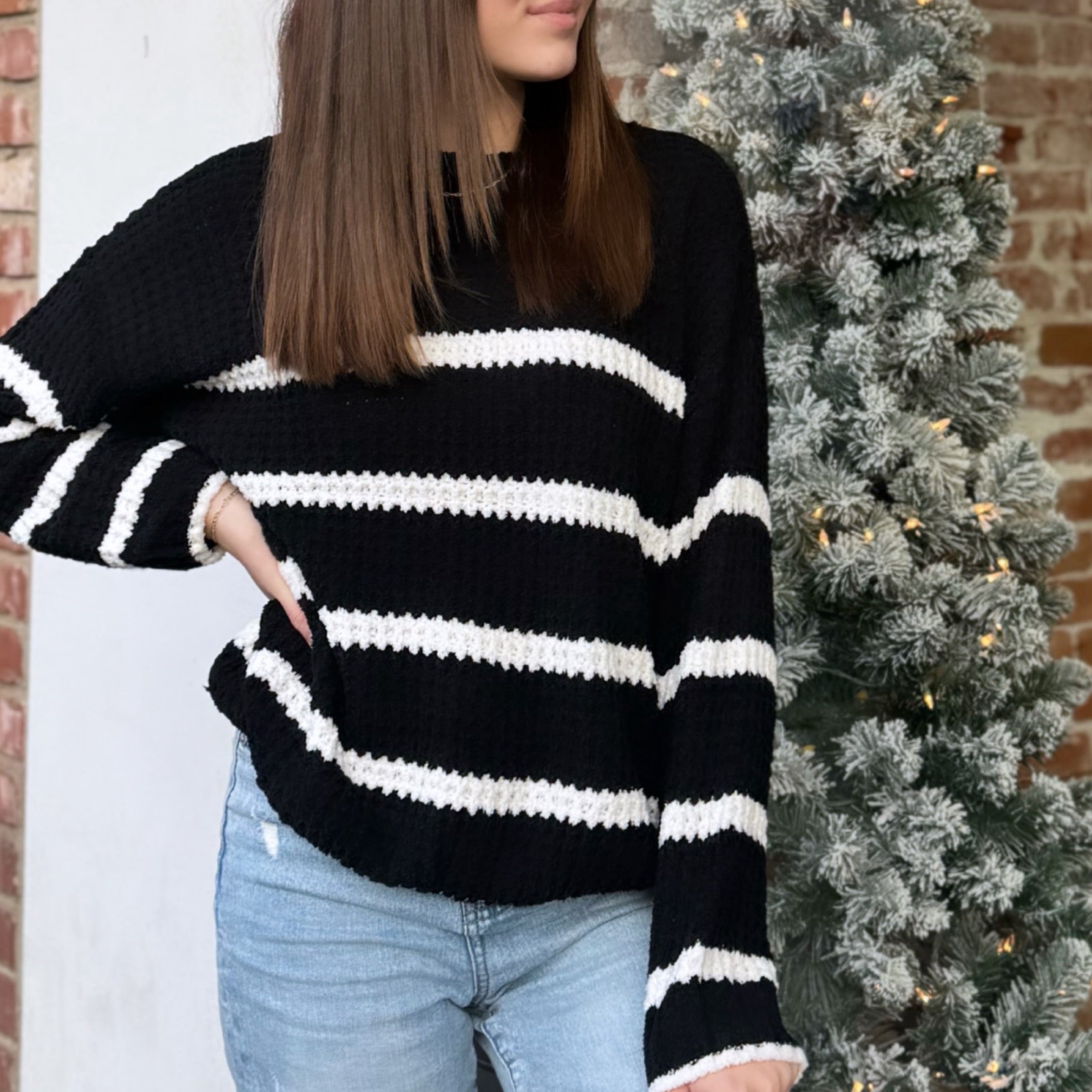 Easily Impressed Knit Long Sleeve Sweater