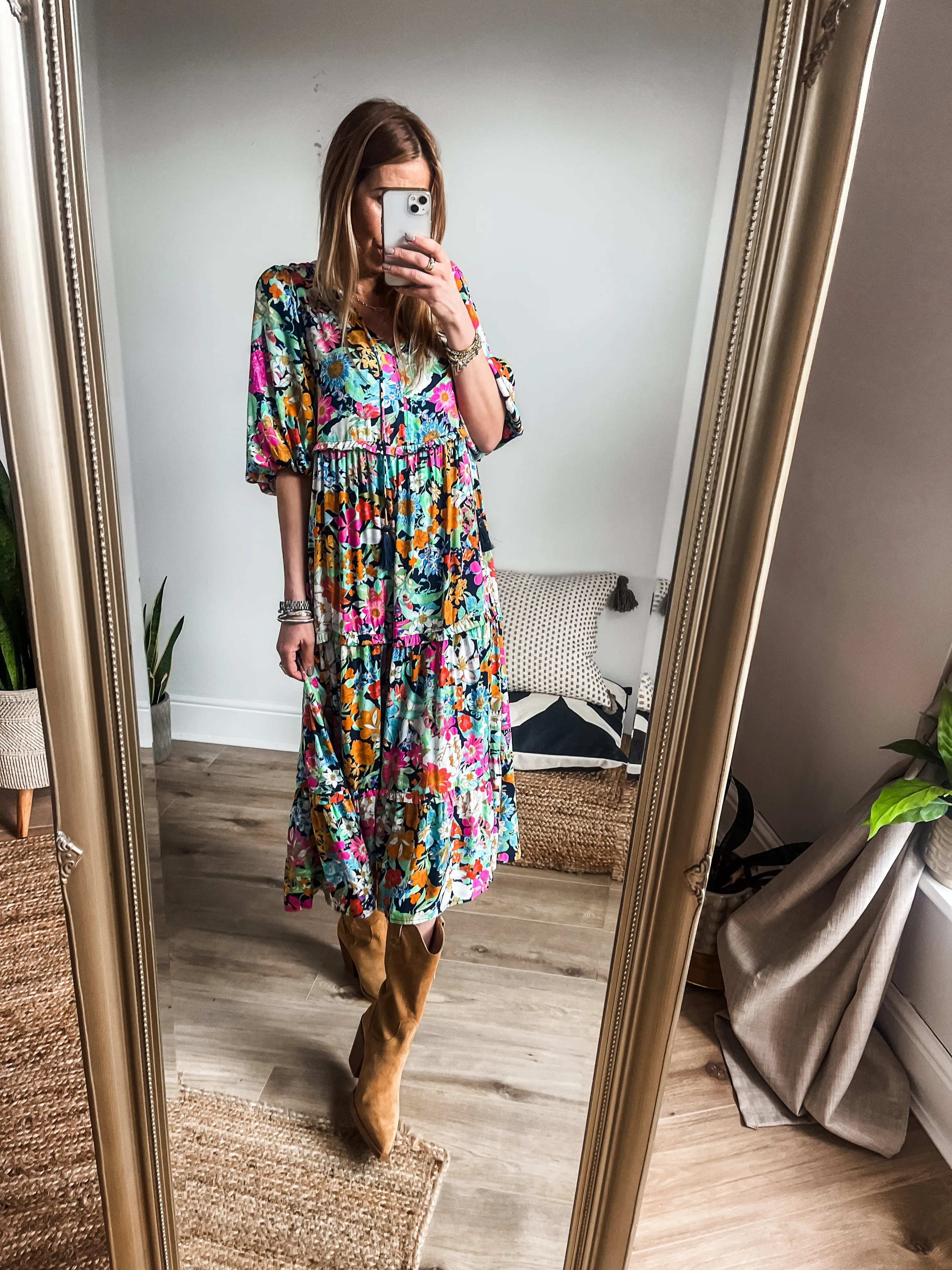 Eb & Ive Espirit Tiered Floral Dress PREMIUM BRAND