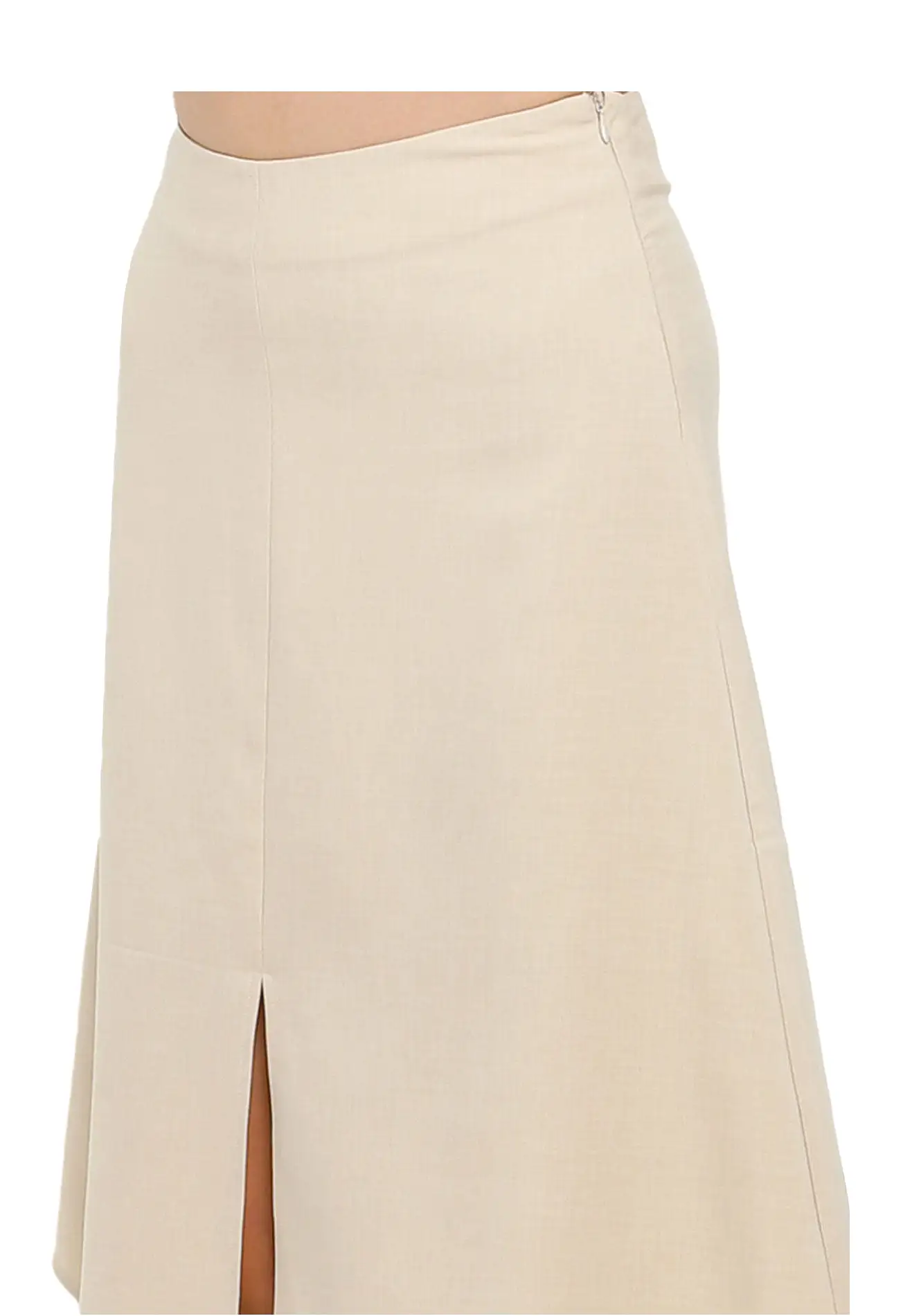 ELLE Apparel Irregular Hem Midi Skirt