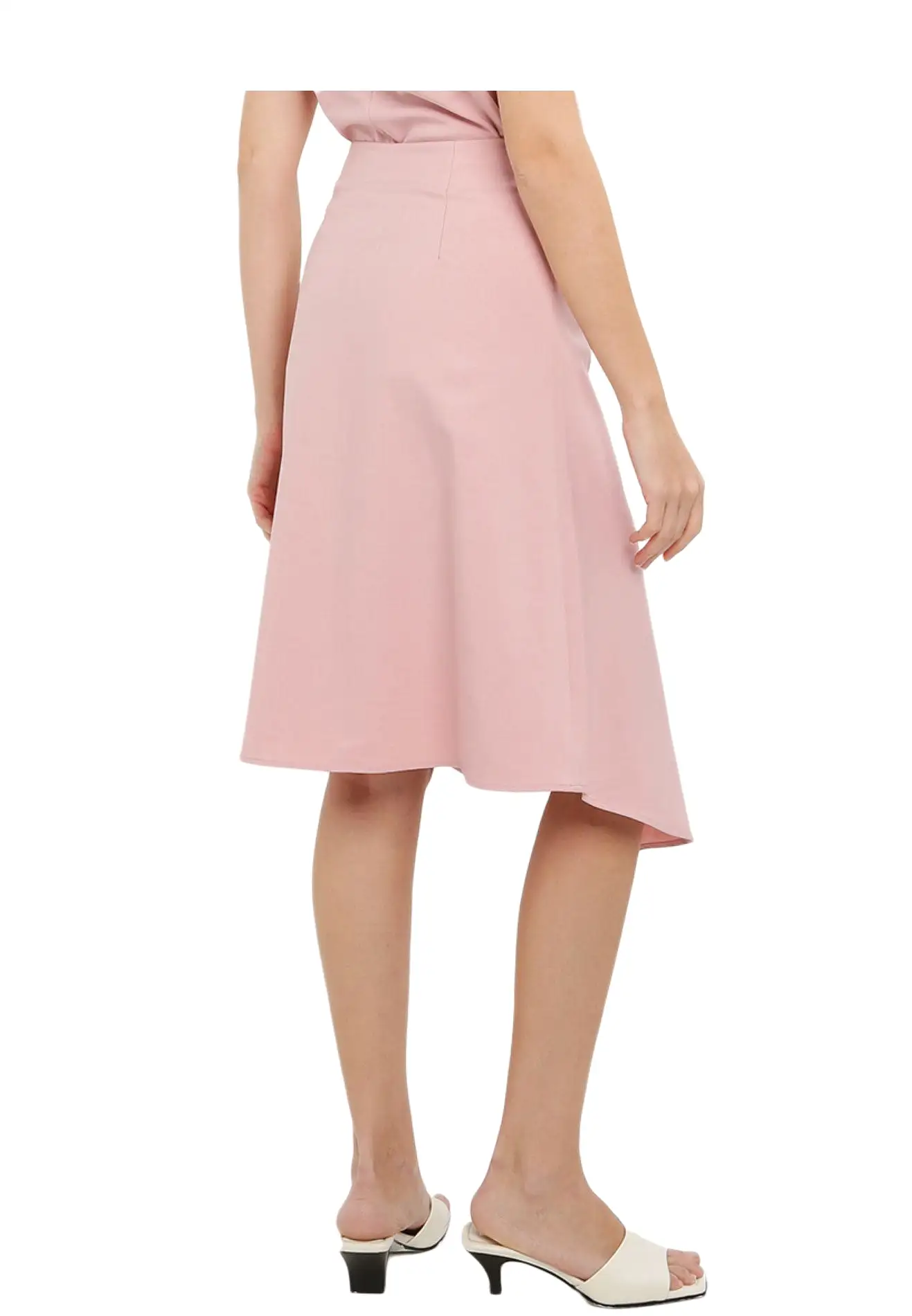 ELLE Apparel Irregular Hem Midi Skirt