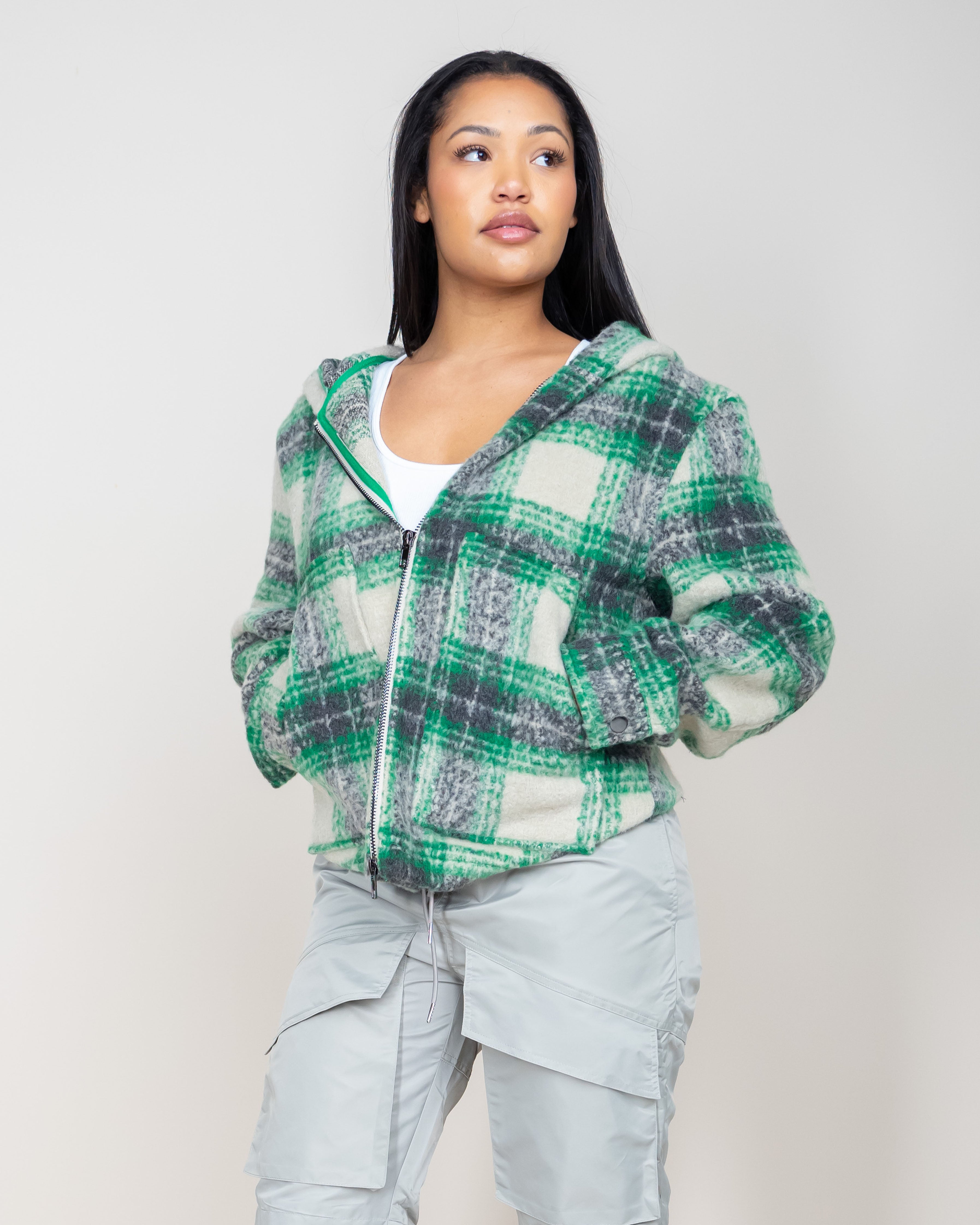 EPTM MOHAIR FLANNEL JACKET-GREEN