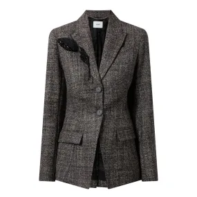 ERDEM Single-Breasted Fitted Blazer - Grey