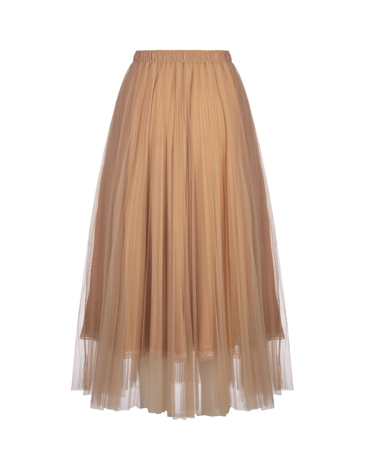 ERMANNO SCERVINO Beige Tulle Midi Skirt