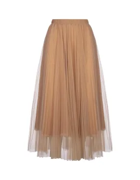 ERMANNO SCERVINO Beige Tulle Midi Skirt