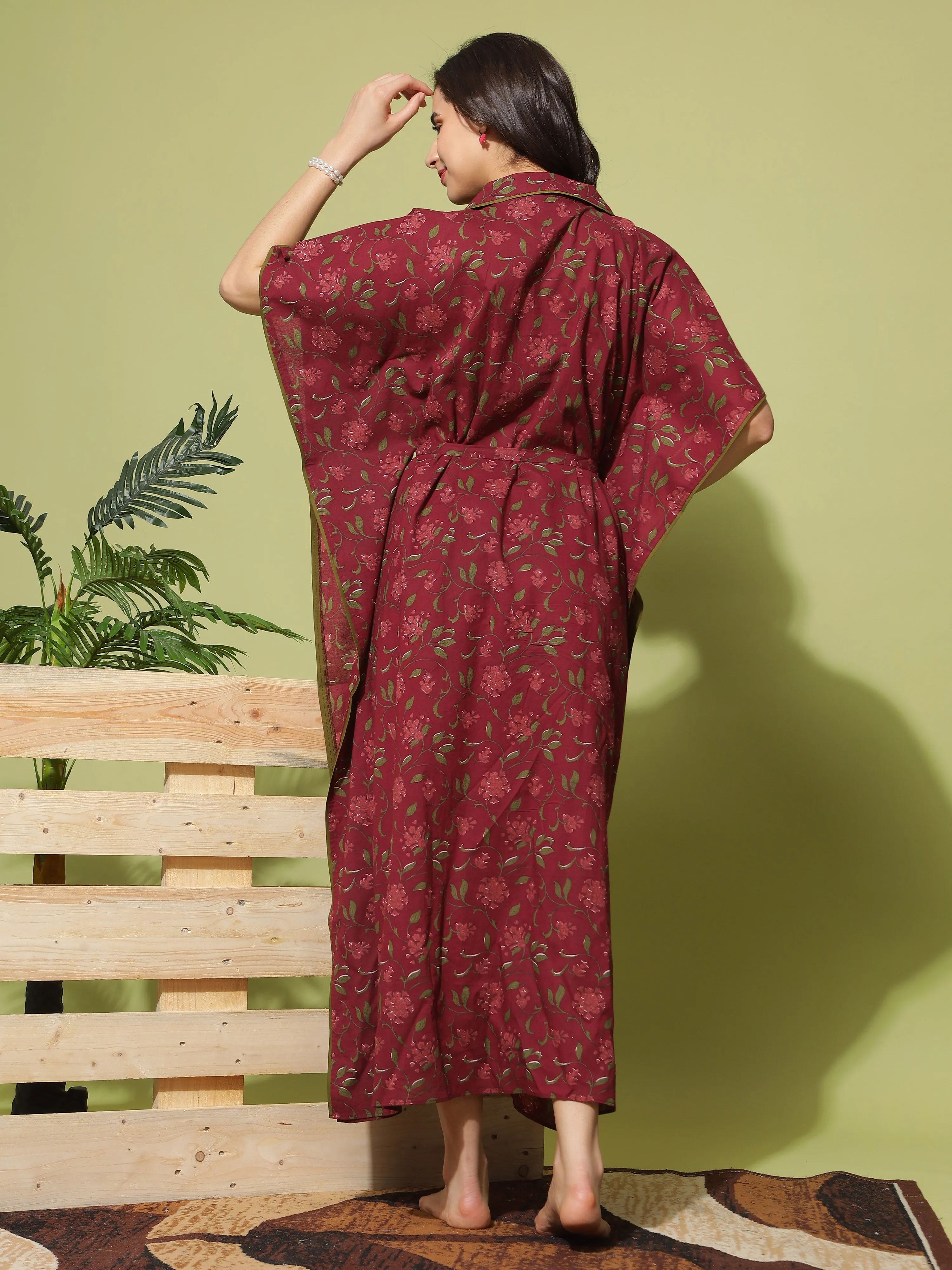 Fashionable and Functional: Maroon Floral Dress for Nursing Moms