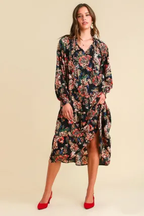 Floral Dress with Tassel