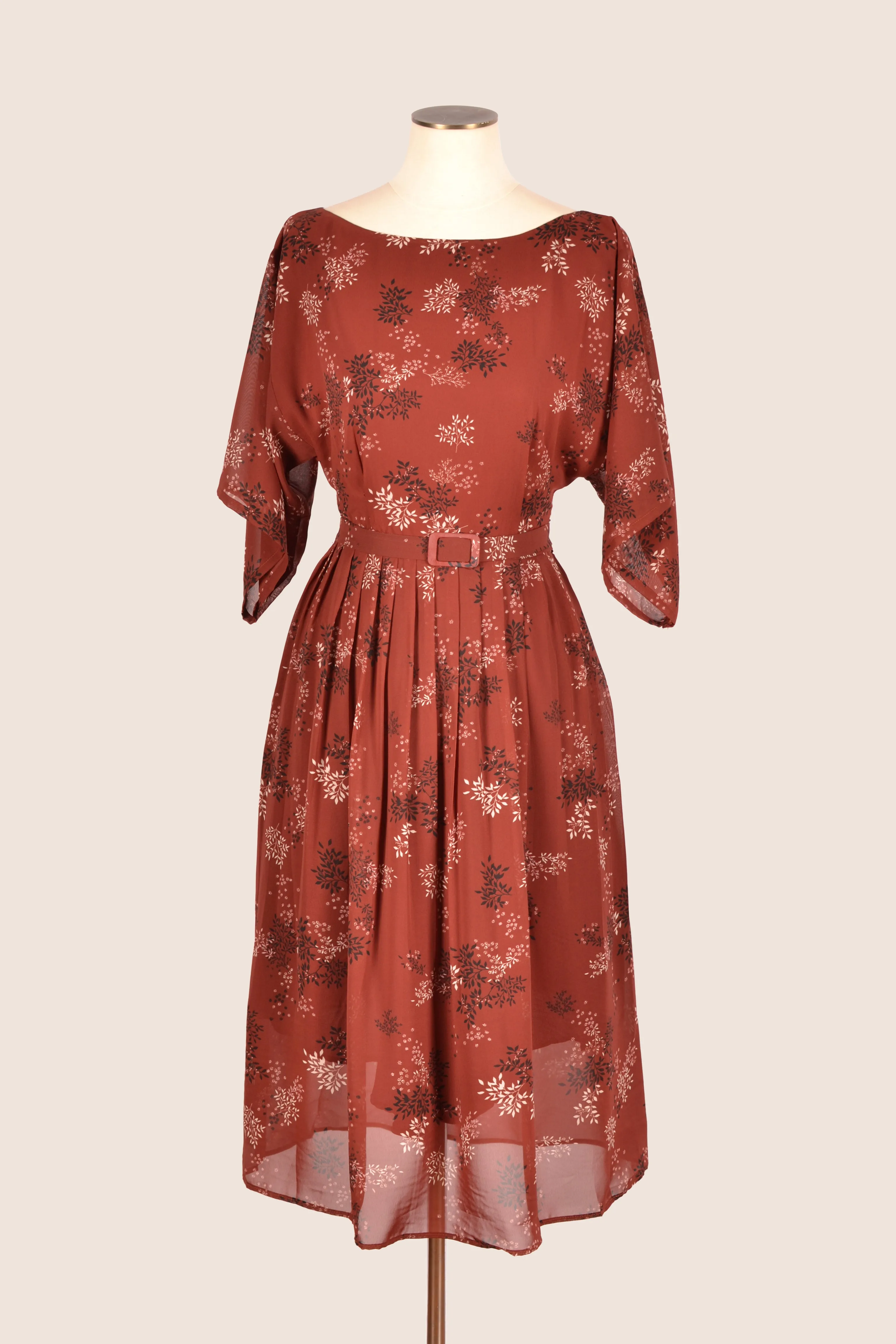 Freida Wine Floral Dress