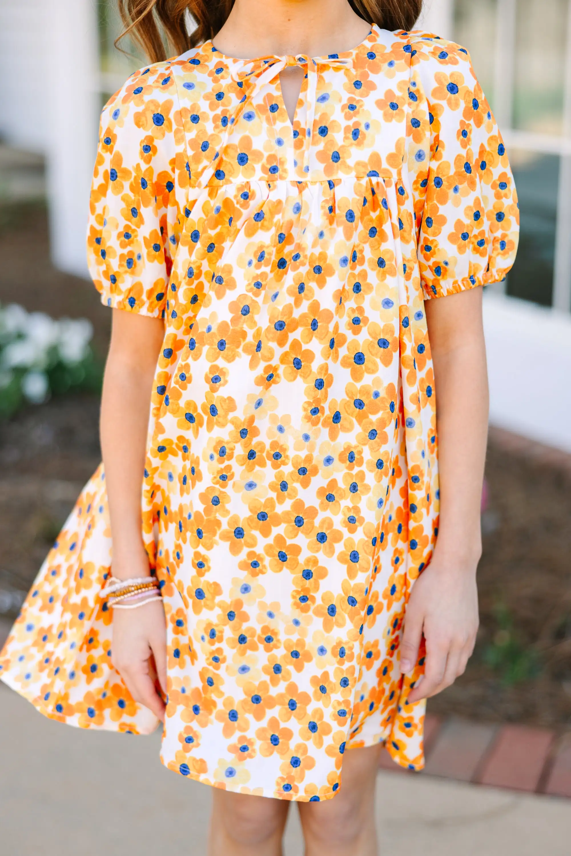 Girls: Full Of Sunshine Yellow Floral Dress